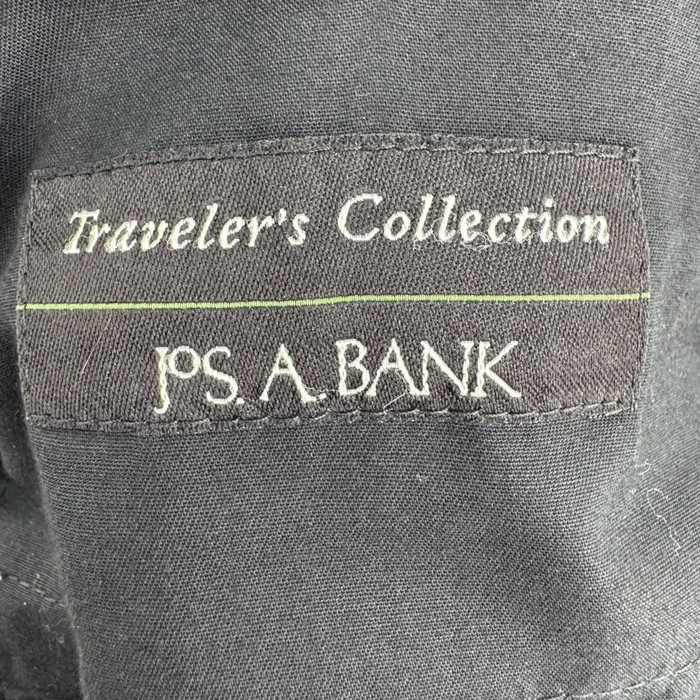 Jos. A. Bank Traveler Collection Black Pinstripe Trousers Size 42R 100% Wool - Picture 4 of 4